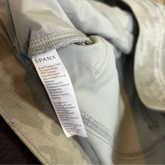 SPANX Jean-ish Stone Wash Green Grey Camo High Rise Ankle Jegging Leggings 1X - Picture 14 of 16
